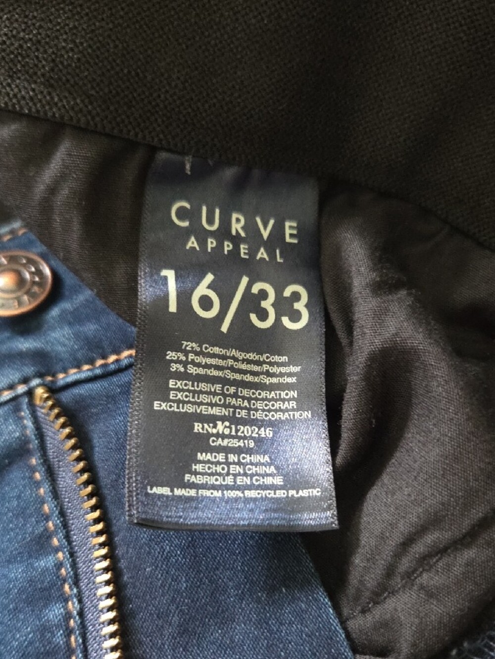 Straight Leg Women's Jeans in Dark Blue by Curve Appeal - Picture 3 of 3